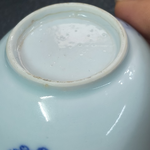 古玩陶瓷青花壽松圖茶杯真品鑒賞圖