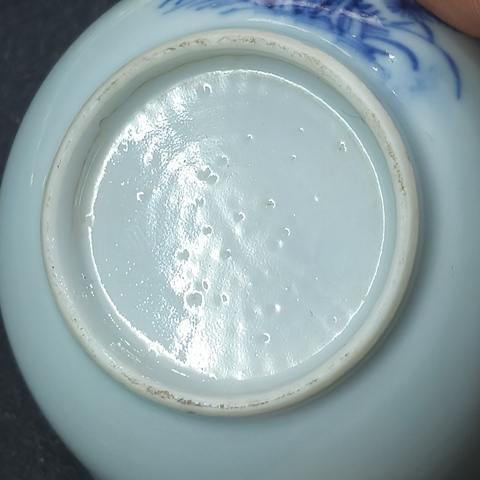 古玩陶瓷青花壽松圖茶杯真品鑒賞圖
