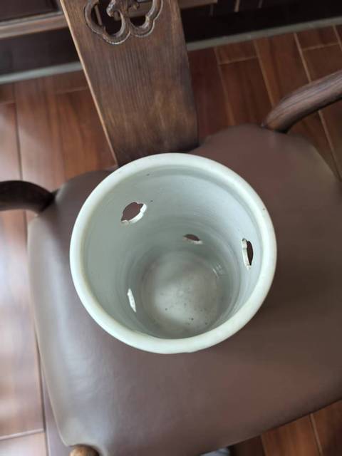 古玩陶瓷無雙譜粉彩帽筒真品鑒賞圖
