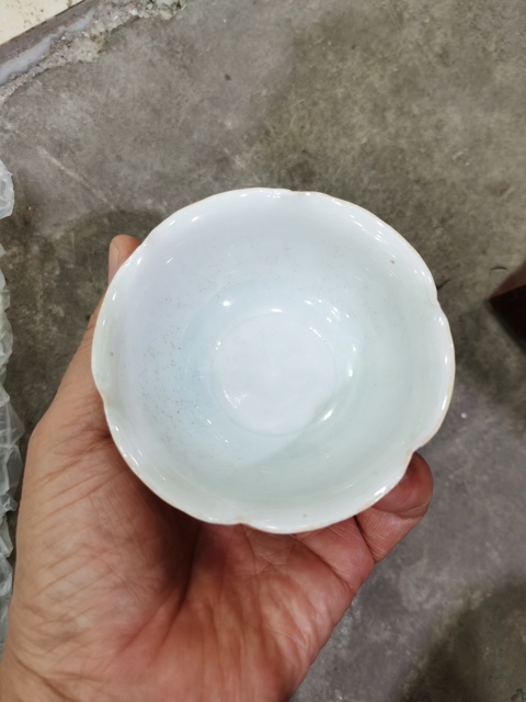 古玩陶瓷湖田窯花口盞托一套真品鑒賞圖
