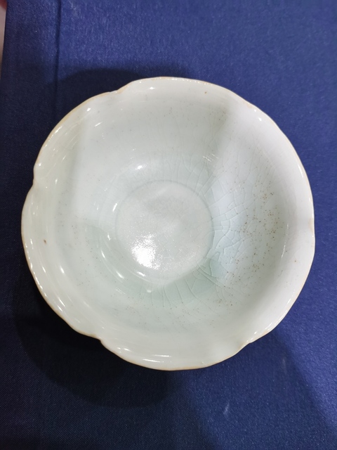 古玩陶瓷湖田窯花口盞托一套真品鑒賞圖