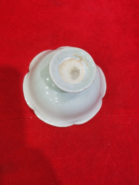 古玩陶瓷湖田窯花口盞托一套真品鑒賞圖