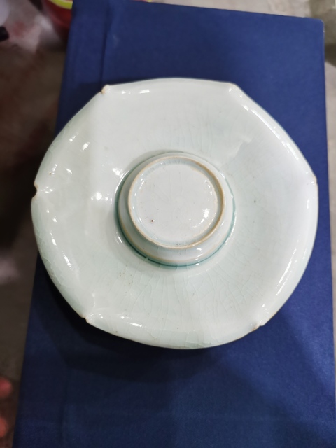 古玩陶瓷湖田窯花口盞托一套真品鑒賞圖