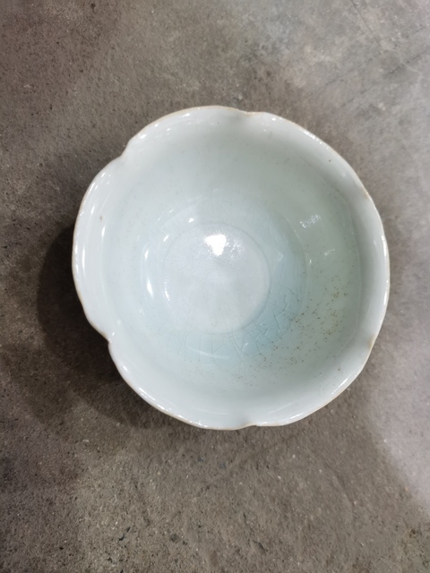古玩陶瓷湖田窯花口盞托一套真品鑒賞圖