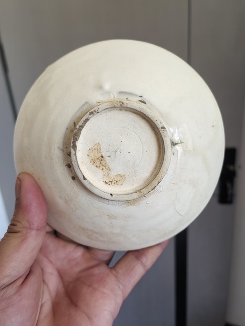 古玩陶瓷耀州窯白釉斗笠碗真品鑒賞圖