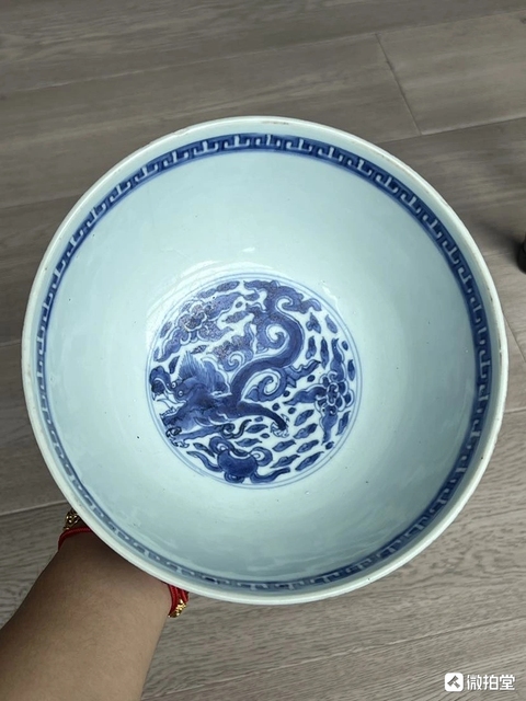古玩陶瓷青花龍鳳紋大碗真品鑒賞圖