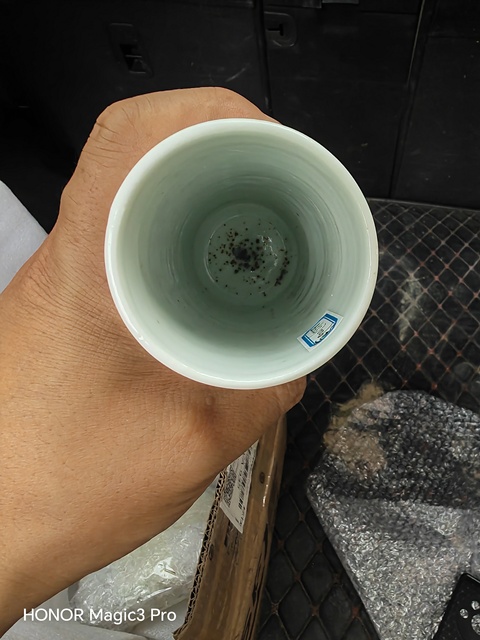 古玩陶瓷樹葉款八仙圖青花眉筒真品鑒賞圖