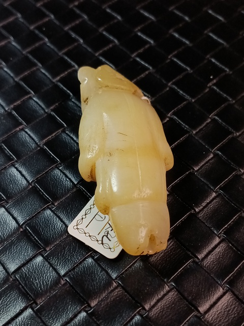 古玩玉器（放漏）明末清初通天孔岫玉雕“童子”拍賣，當(dāng)前價(jià)格2600元