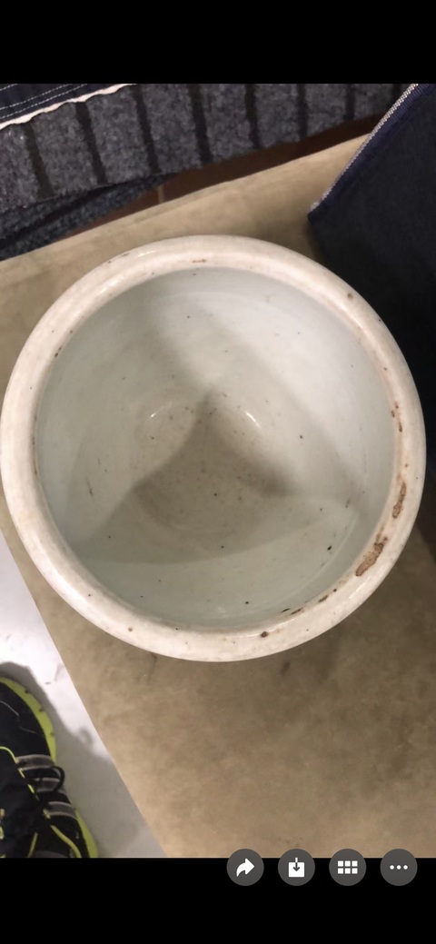 古玩陶瓷纏枝花囍字紋青花缸真品鑒賞圖