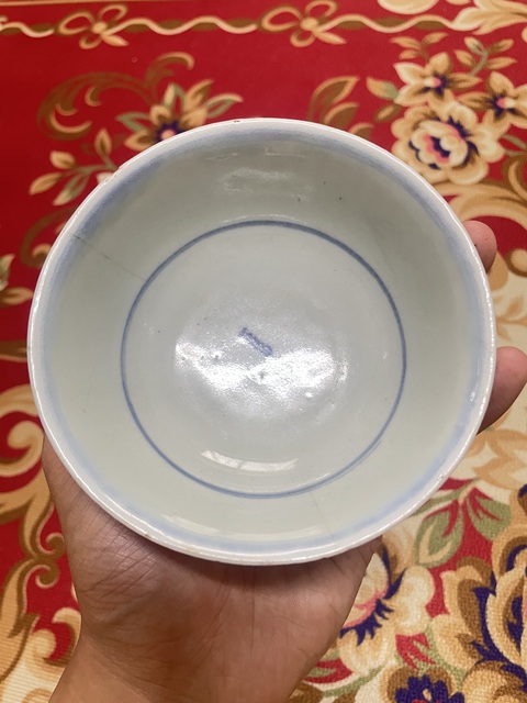 古玩陶瓷梵字紋青花杯真品鑒賞圖