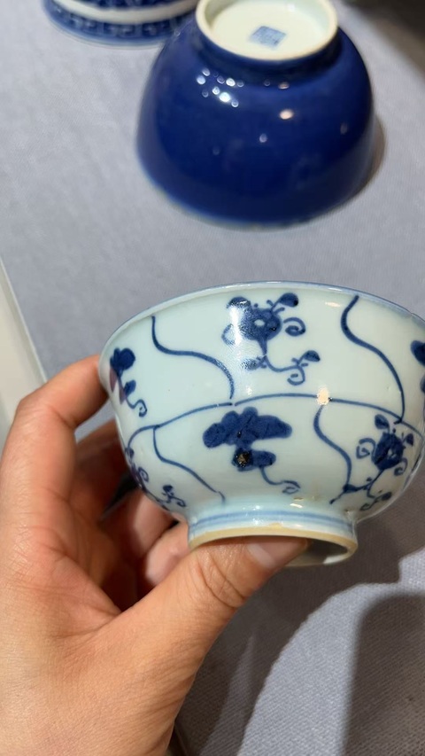 古玩陶瓷清 雍正如意靈芝紋壓手杯拍賣，當前價格2000元