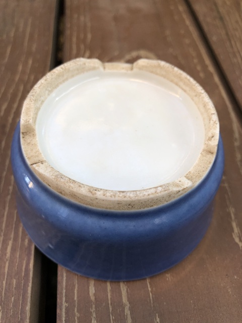 古玩陶瓷新仿清代灑藍釉花盆真品鑒賞圖