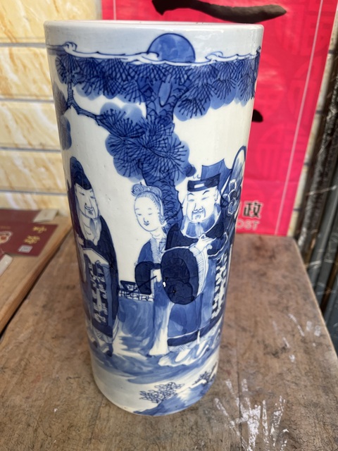 古玩陶瓷青花帽筒真品鑒賞圖
