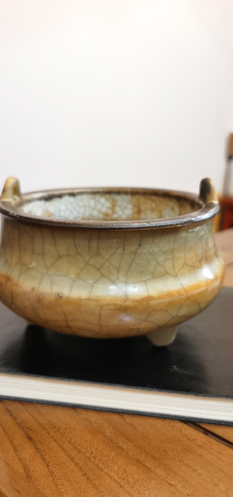 古玩陶瓷哥釉香爐真品鑒賞圖