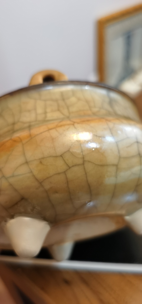 古玩陶瓷哥釉香爐真品鑒賞圖