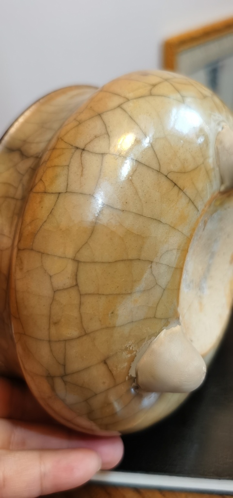 古玩陶瓷哥釉香爐真品鑒賞圖
