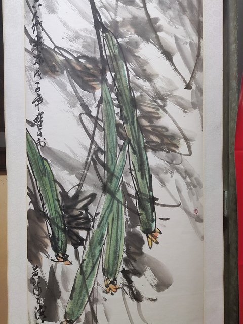 古玩字畫手工精裱名家燕姝旨 絲瓜拍賣，當(dāng)前價(jià)格10元