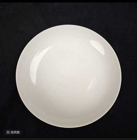 古玩陶瓷青花白釉臥盤真品鑒賞圖
