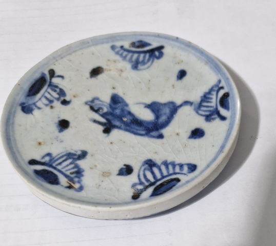 古玩陶瓷青花游魚紋標本真品鑒賞圖