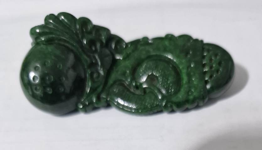 古玩玉器翡翠龍雕件真品鑒賞圖