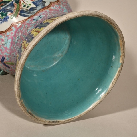 古玩陶瓷清晚期 粉彩花鳥紋尊真品鑒賞圖