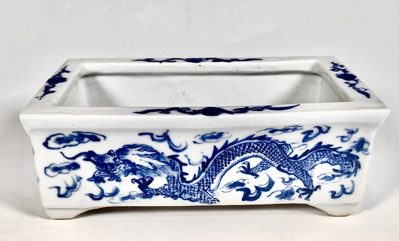 古玩陶瓷清晚期 超細(xì)路青花云龍紋四方洗 全品精品拍賣，當(dāng)前價格9200元