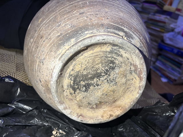 古玩陶瓷釉陶雙耳壺真品鑒賞圖
