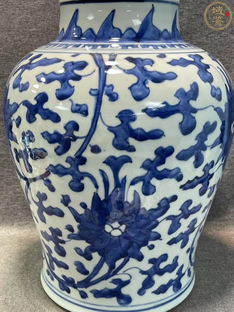 古玩陶瓷青花纏枝花卉紋罐，注意品相真品鑒賞圖