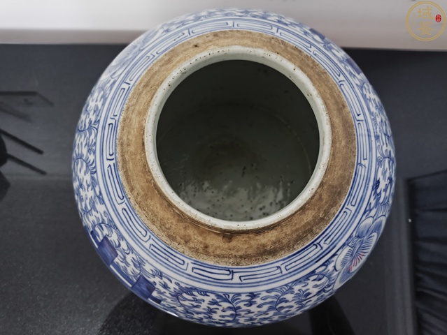 古玩陶瓷青花淡描花卉紋喜字罐真品鑒賞圖