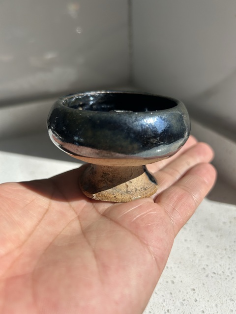 古玩陶瓷磁州窯黑釉豆型燈真品鑒賞圖