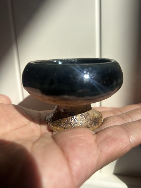 古玩陶瓷磁州窯黑釉豆型燈真品鑒賞圖