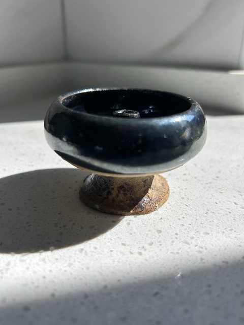 古玩陶瓷磁州窯黑釉豆型燈真品鑒賞圖