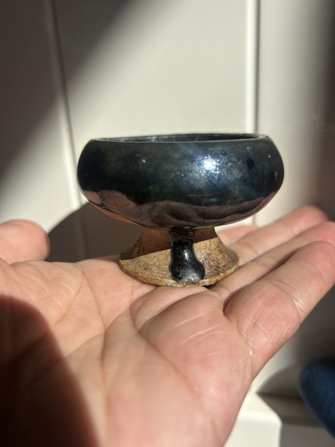 古玩陶瓷磁州窯黑釉豆型燈真品鑒賞圖