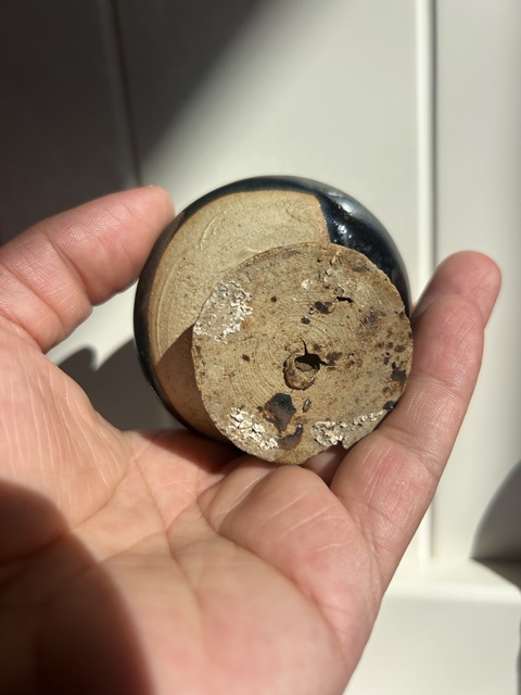 古玩陶瓷磁州窯黑釉豆型燈真品鑒賞圖