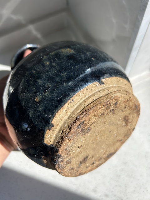 古玩陶瓷明代磁州窯兔毫弦紋玉壺春瓶(釉色釉水好)拍賣,當前價格336元