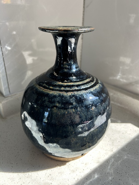 古玩陶瓷明代磁州窯兔毫弦紋玉壺春瓶(釉色釉水好)拍賣,當前價格336元