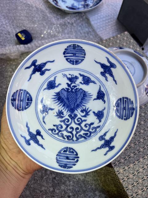 古玩陶瓷青花鳳紋盤真品鑒賞圖
