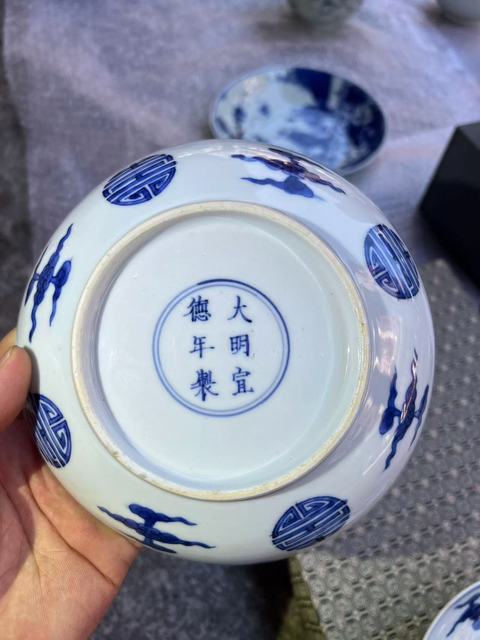 古玩陶瓷青花鳳紋盤真品鑒賞圖