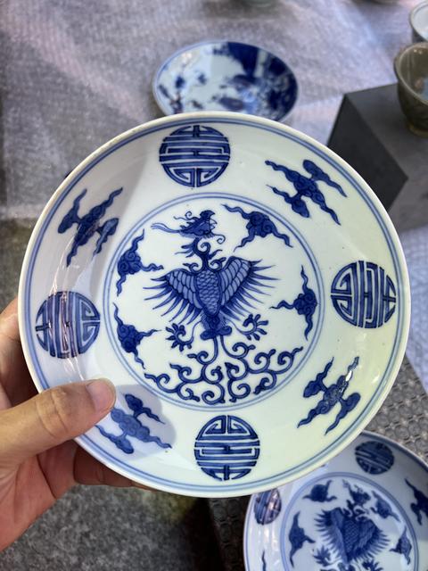 古玩陶瓷青花鳳紋盤真品鑒賞圖