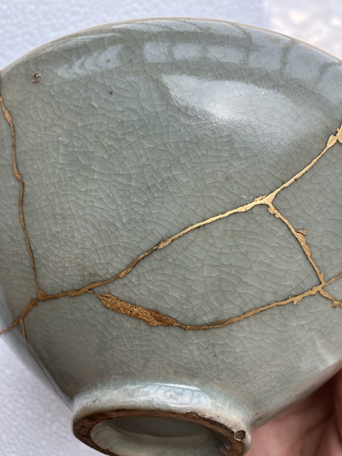 古玩陶瓷宋臨汝窯青瓷盞真品鑒賞圖