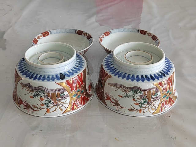 古玩陶瓷青花加彩蓋碗拍賣,當前價格200元