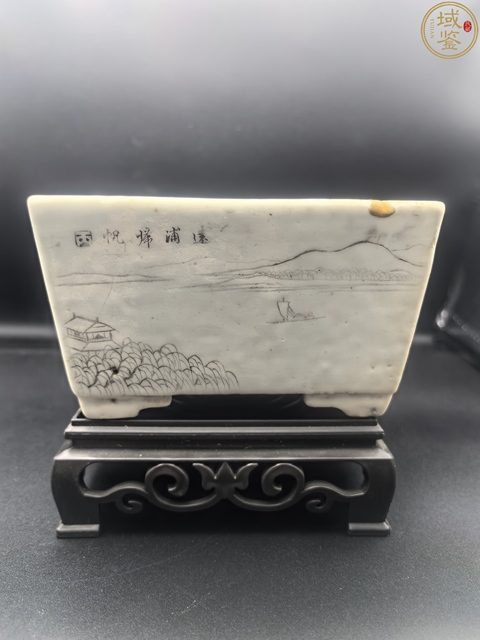 古玩陶瓷白釉刻瓷方格洗真品鑒賞圖