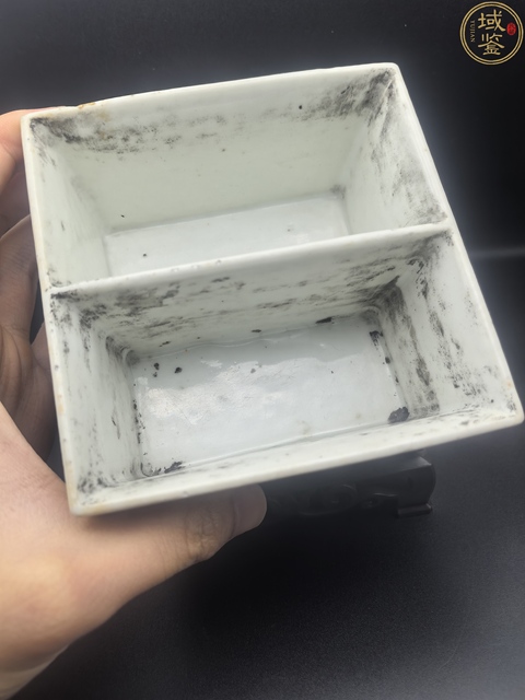 古玩陶瓷白釉刻瓷方格洗真品鑒賞圖