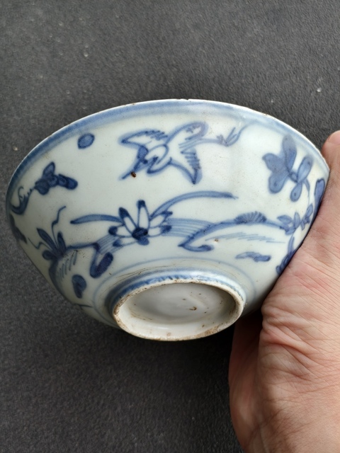 古玩陶瓷花鳥紋青花碗真品鑒賞圖