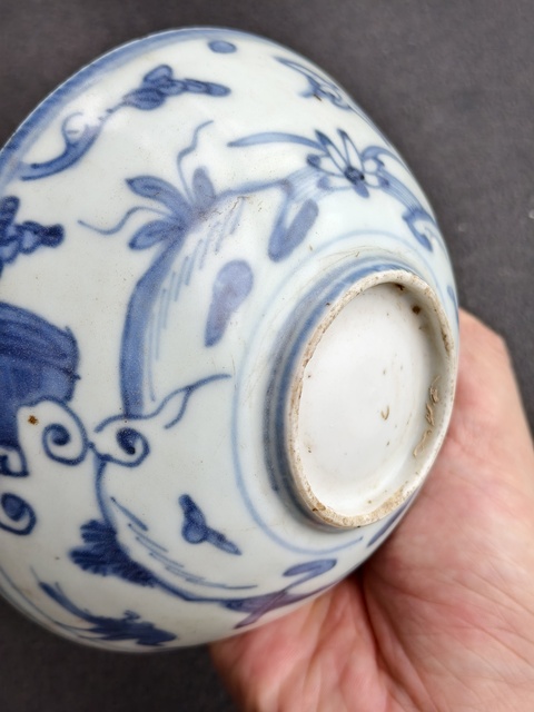 古玩陶瓷花鳥紋青花碗真品鑒賞圖
