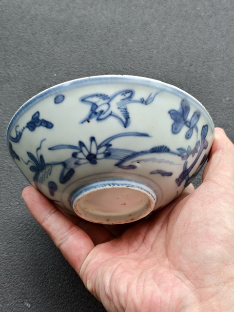 古玩陶瓷花鳥紋青花碗真品鑒賞圖