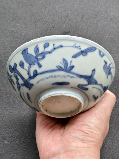 古玩陶瓷花鳥紋青花碗真品鑒賞圖