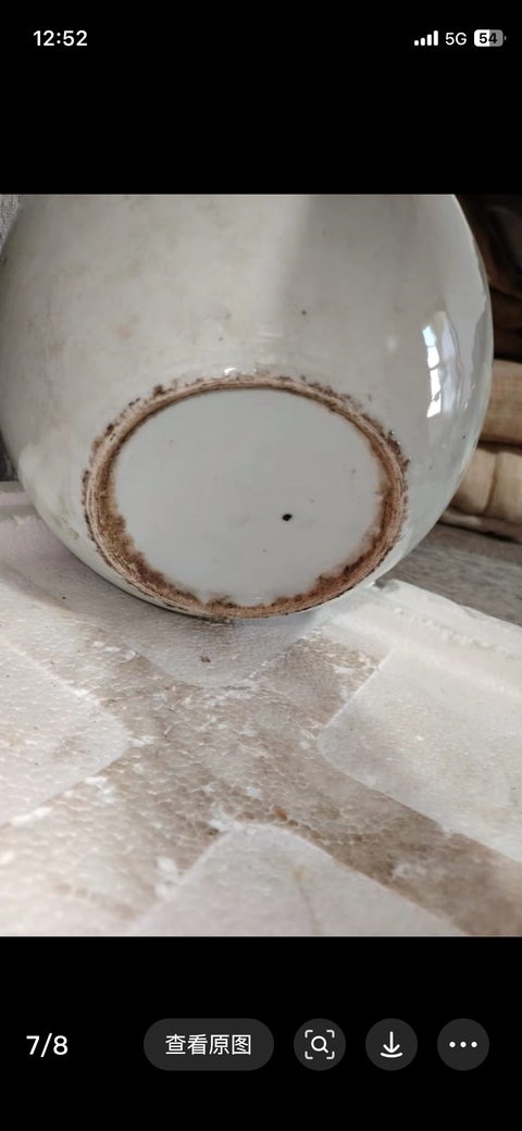 古玩陶瓷花鳥紋西瓜罐真品鑒賞圖
