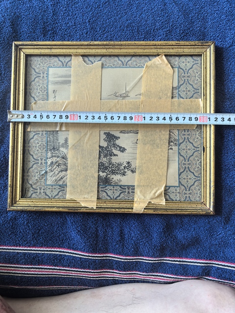 古玩字畫松年山水鏡框真品鑒賞圖