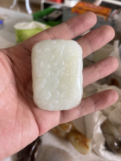 古玩玉器仿古紋飾玉牌真品鑒賞圖
